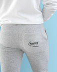 Saucy Unlimited Black Logo Heather Gray Premium Fleece Joggers