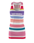 Saucy Unlimited Pink, Red & Purple Stripes Racerback Dress