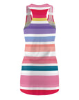 Saucy Unlimited Pink, Red & Purple Stripes Racerback Dress