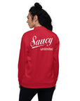 Saucy Unlimited Small White Logo Red Jacket