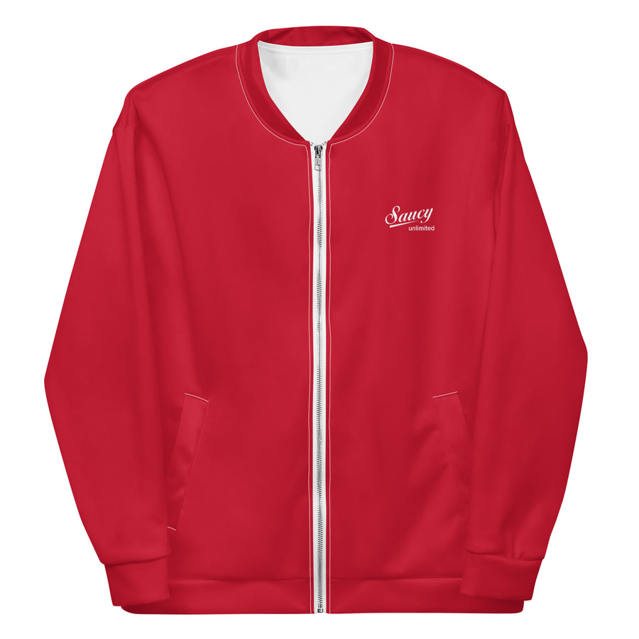 Saucy Unlimited Small White Logo Red Jacket