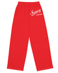 Saucy Unlimited White Logo Wide-leg Red Pants