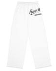 Saucy Unlimited Black Logo Wide-leg White Pants