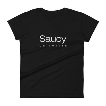 Saucy Unlimited White Duo-line Logo Short Sleeve T-shirt