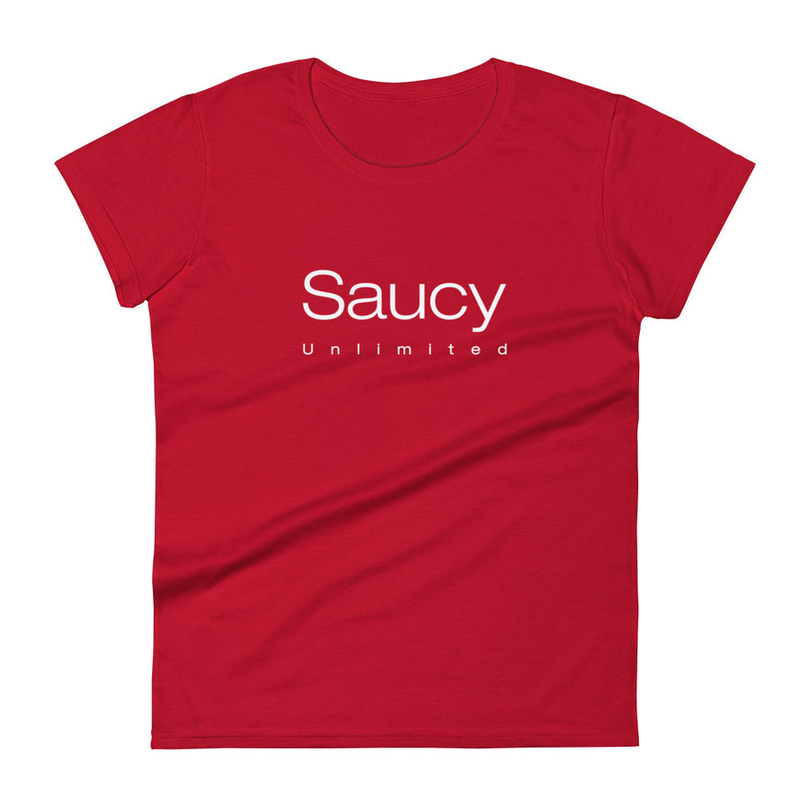 Saucy Unlimited White Duo-line Logo Short Sleeve T-shirt