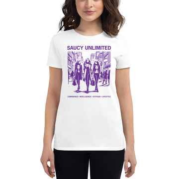 Saucy Unlimited Three Women Walking Women's Short Sleeve T-shirt