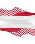 Saucy Unlimited Red And White Zig Zag Pattern Lace-up Canvas Shoes